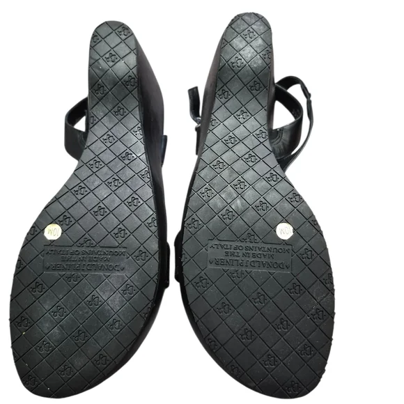 New In Box Donald J. Pliner Elegant Black Leather Sandals Size 10m - Picture 2 of 5